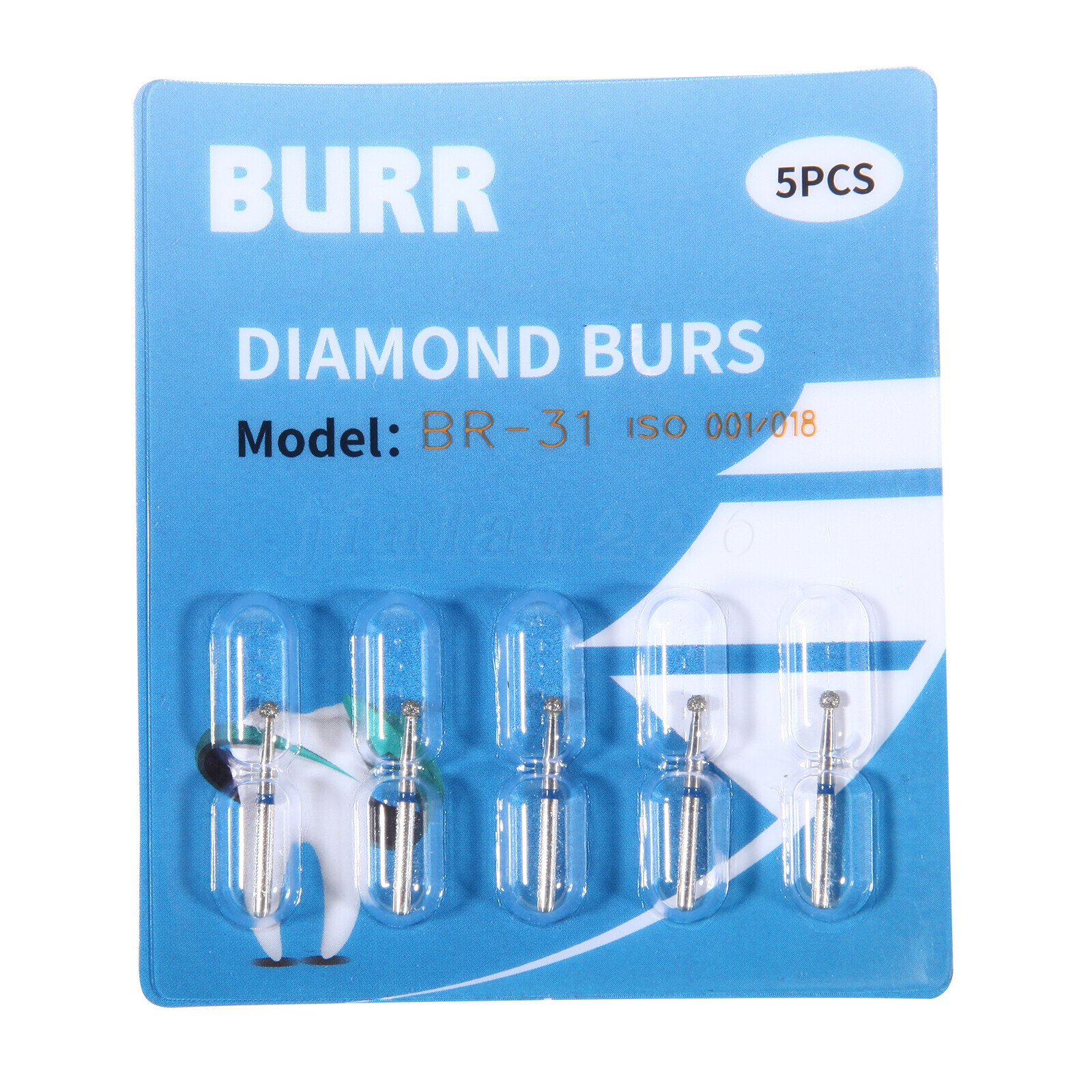 50pcs Fresas dentales de diamante redondas para pieza de mano de alta velocida