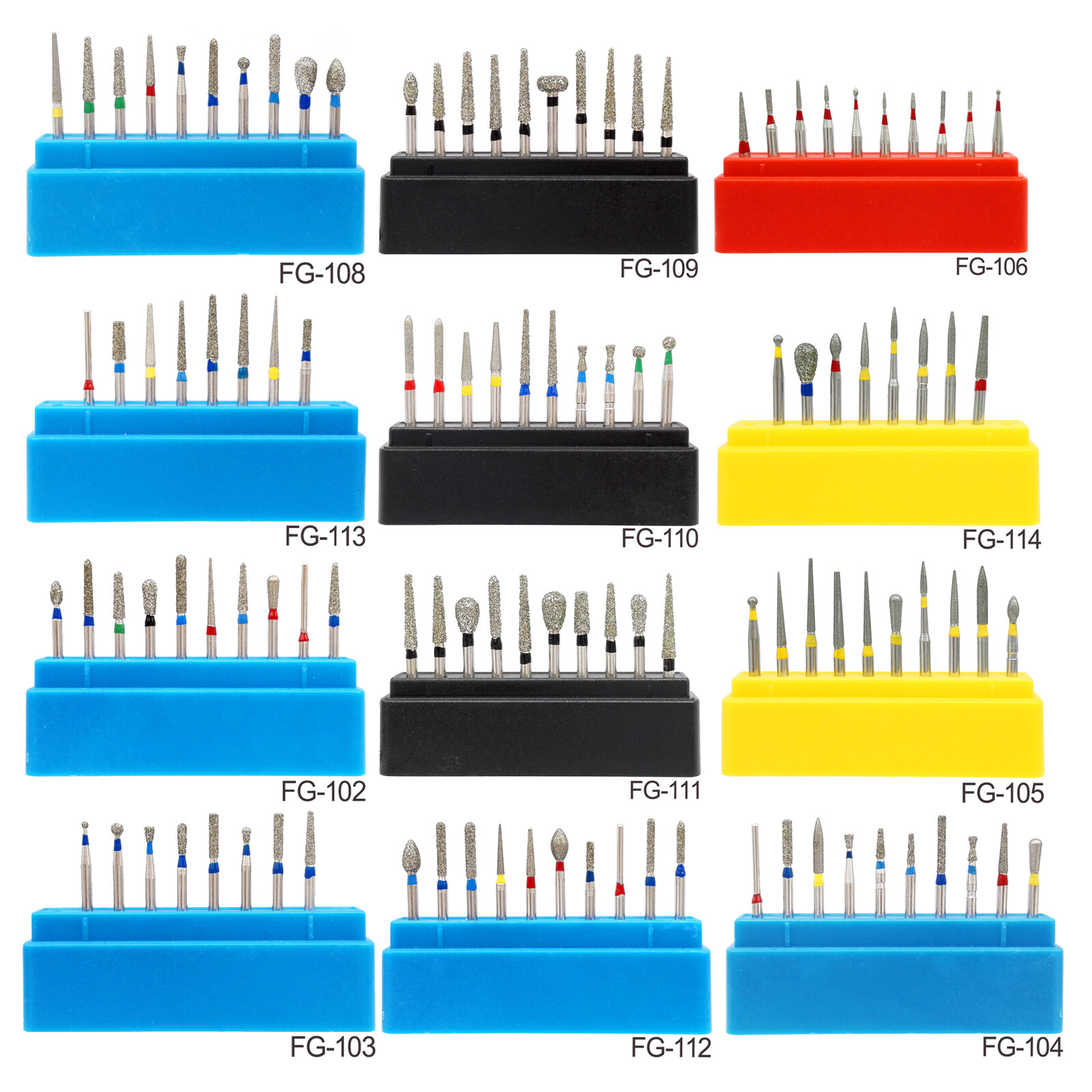 Dental Diamond FG Bur Composite Polishing Kit Cutter For High Speed Handpiece