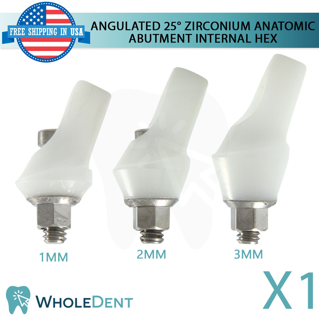 X1 Angulated Anatomic Zirconium Zirconia 25° Abutment Dental Instrument Int Hex