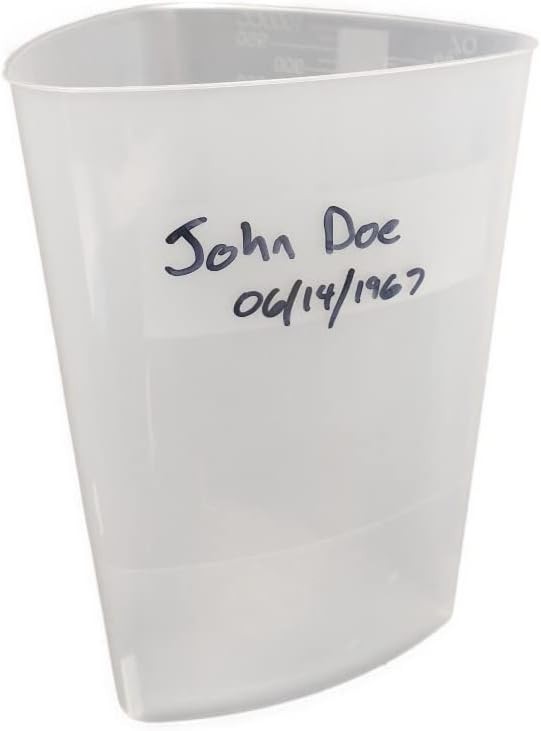 Lab Measuring Cups 32oz Pack of 5 Graduated Clear Plastic Triangular Beakers