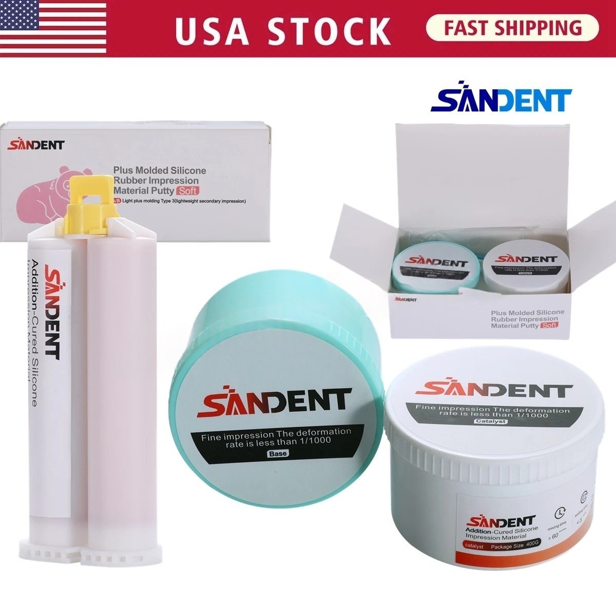 Dental VPS Impression Material Light/Heavy Body Fast Set SANDENT