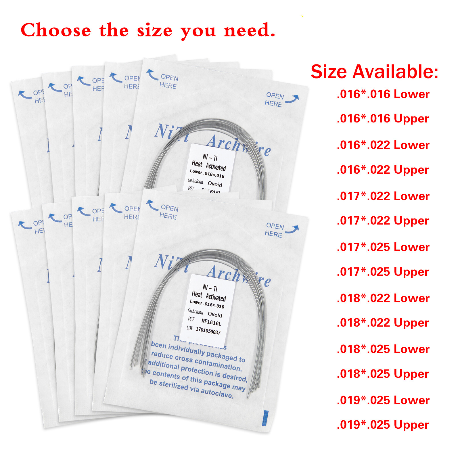 Dental Arch Wires Niti /Stainless Steel /Heat Activated Rectangular Ovoid ns