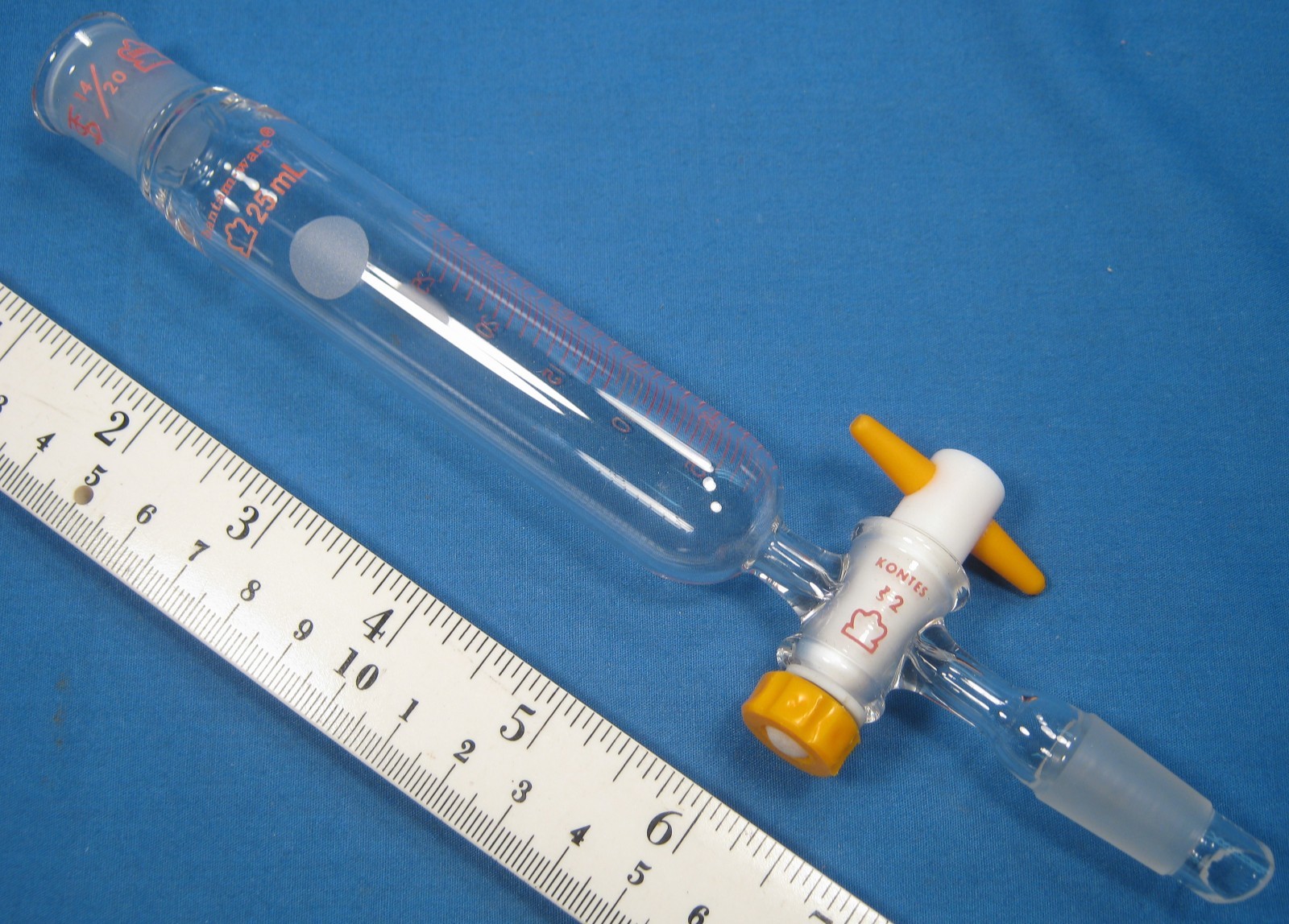 KONTES 25 ML ADDITION FUNNEL TEFLON STOPCOCK 14/20 FREE SHIPPING 57