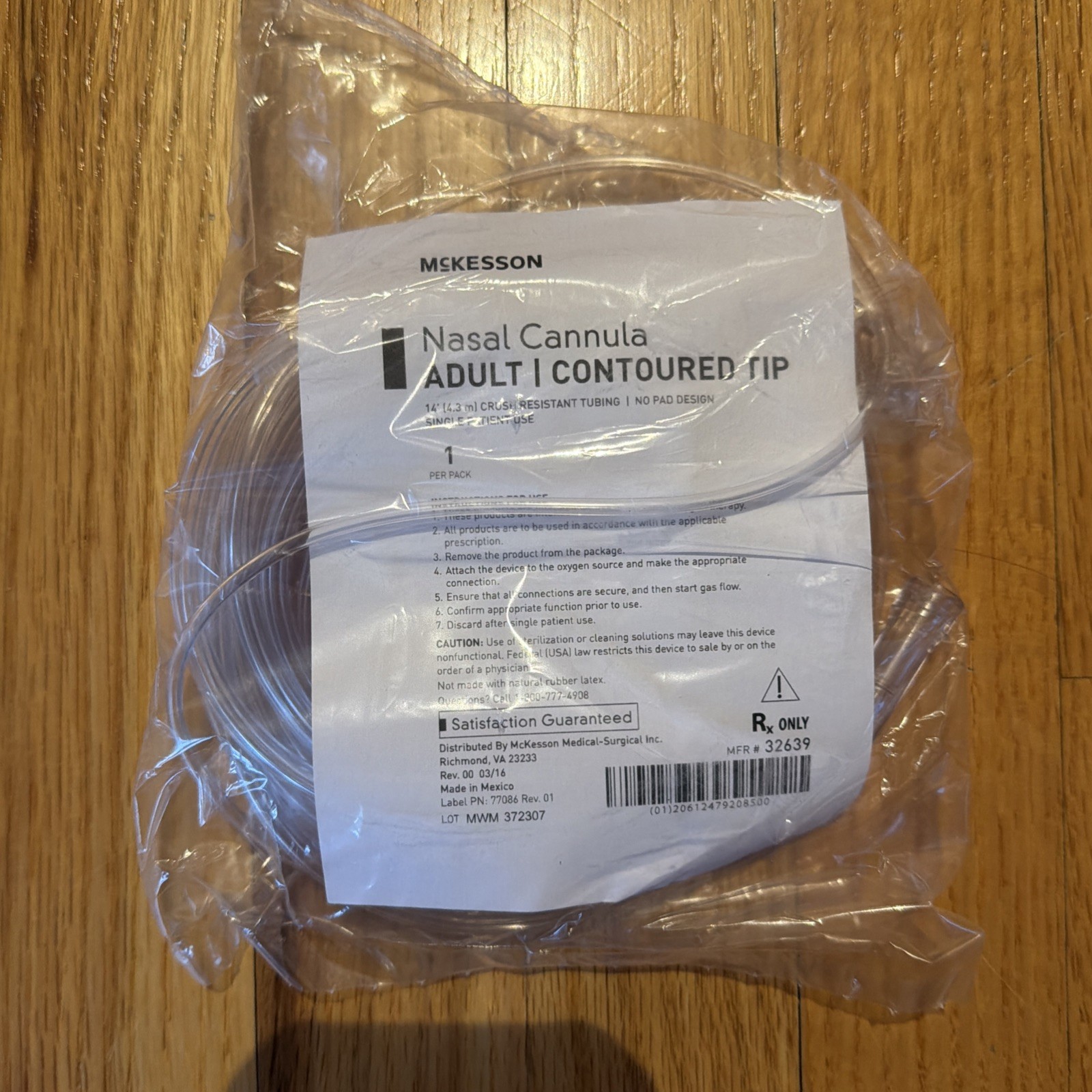 McKesson Nasal Cannula Adult Contoured Tip 14′ 4.3 m Brand New
