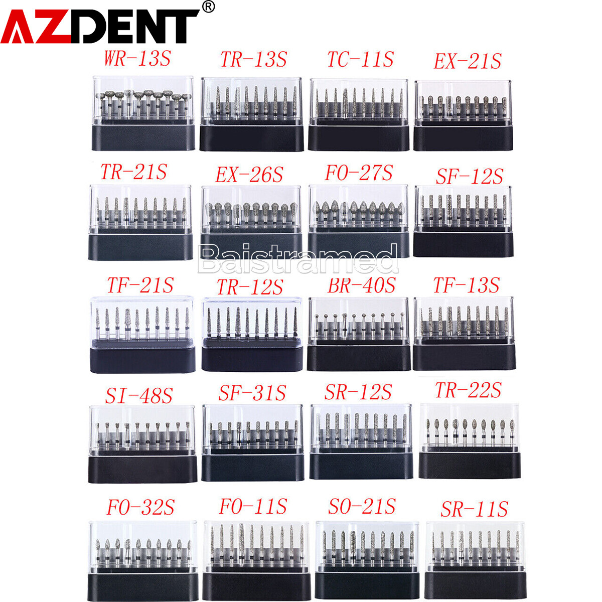 AZDENT Dental Super Coarse Diamond Burs Drills FG For High Speed Handpiece