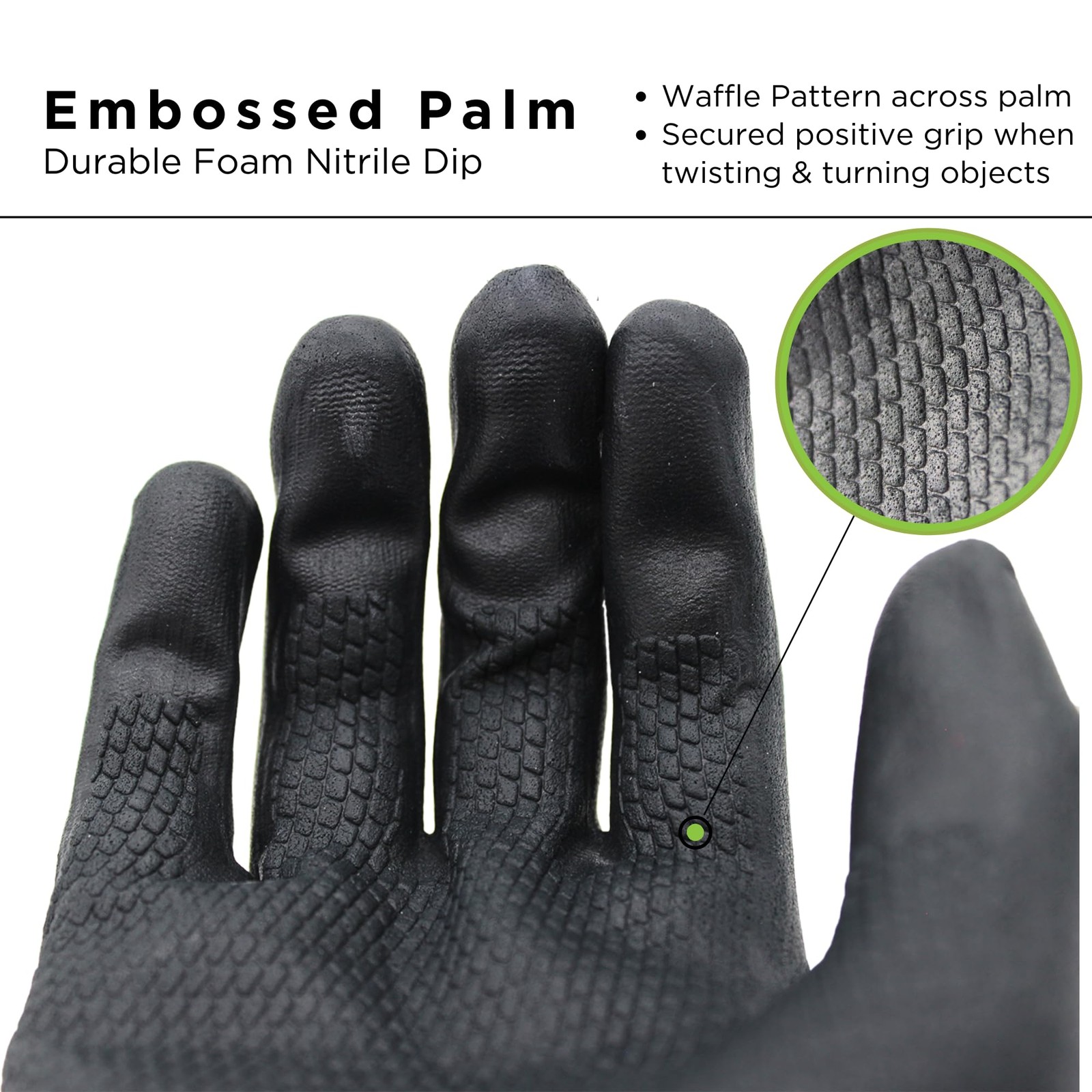Nitrile Palm Coated Work Gloves, 13Gauge Nylon Liner, Small Size, 12 Pairs