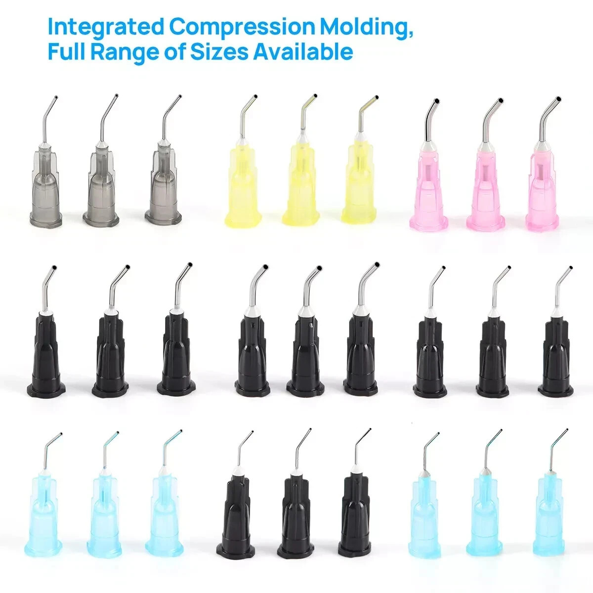 100Pcs Dental Composite 18-25G Irrigation Pre Bent Needle Dispensing Syringe