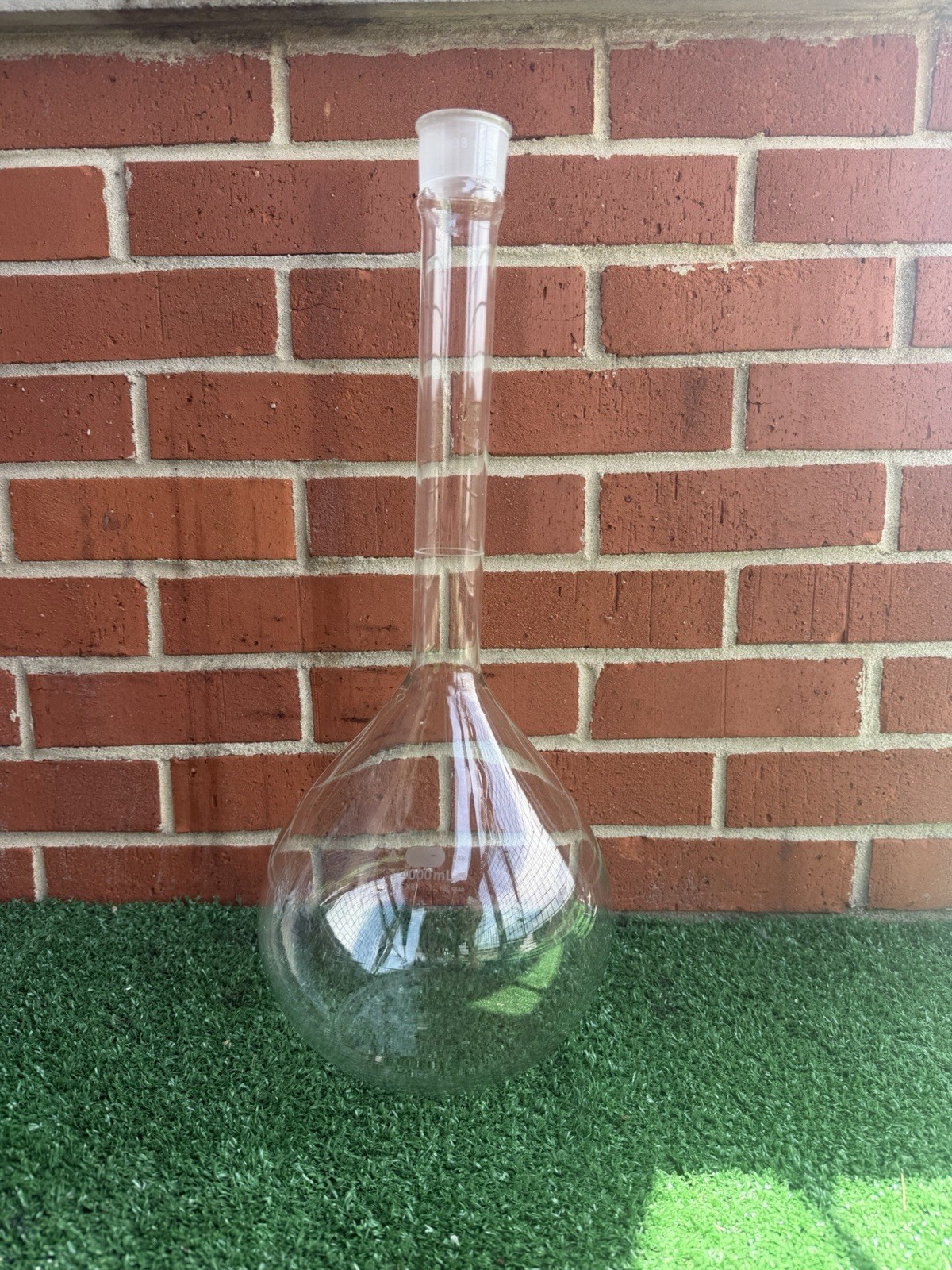 CORNING PYREX Glass 4000mL 4L Class A Volumetric Flask No Stopper