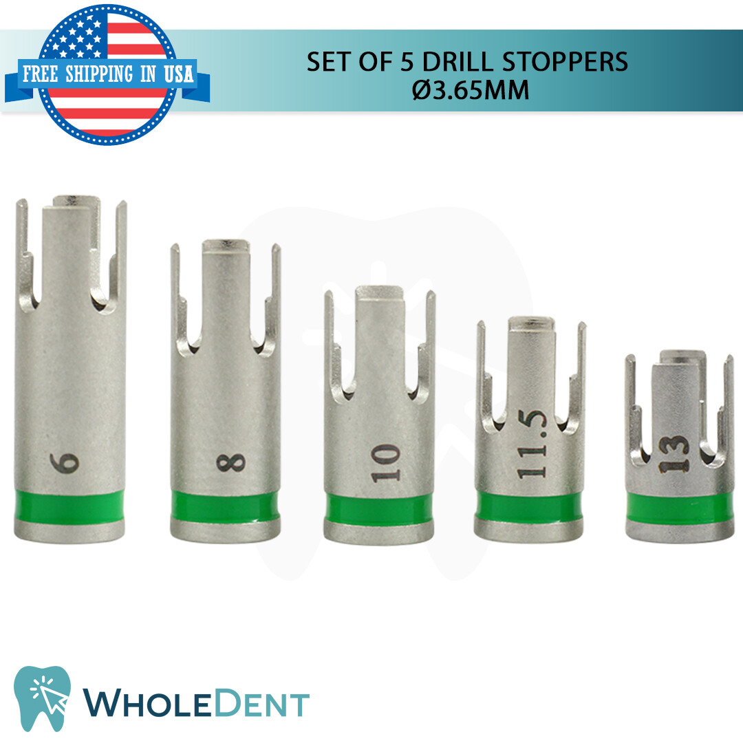 5 Sur gical Drill Stoppers Ø3.65 External Irri gation Dental Im plant Instrument