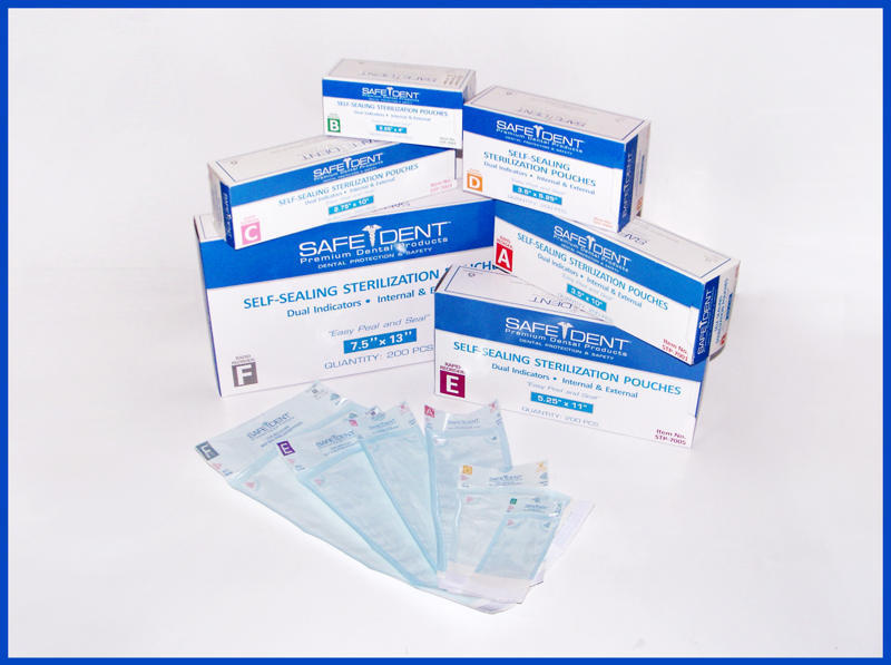 STERILIZATION POUCHES 7.5″ X 13″ 200 POUCHES PER BOX DUAL INDICATOR