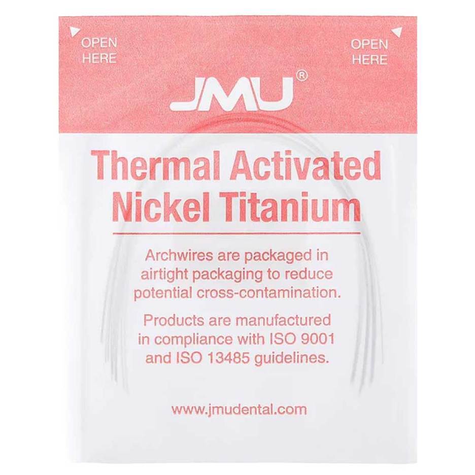 JMU Thermal Activated Nickel Titanium Archwire, Ovoid, .018″ x .018″ Upper,10/Pk