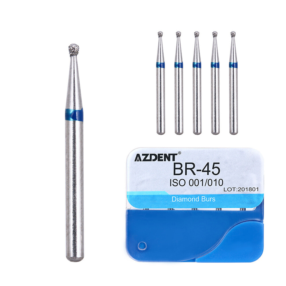 100Pcs AZDENT Dental Diamond Burs High Speed Handpiece FG 1.6MM Friction Grip
