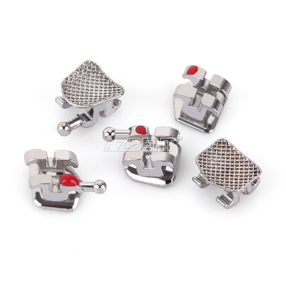 5packs AZDENT Dental Orthodontic Brackets Braces Metal Mini Roth.022 Hooks 345