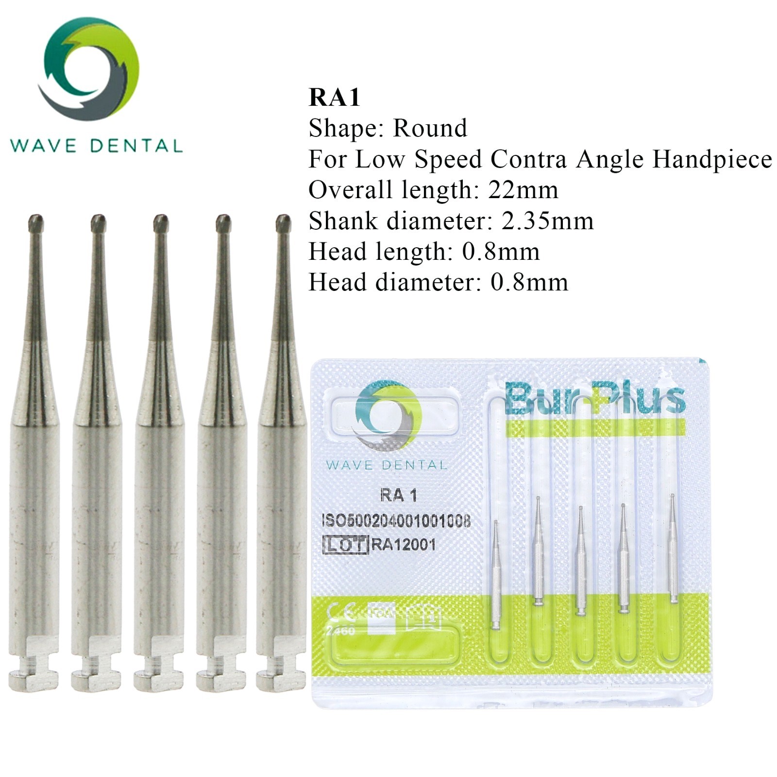Wave Dental Bur Round RA 1 2 3 5 7 8 41 Latch Carbide For Low Speed Contra Angle