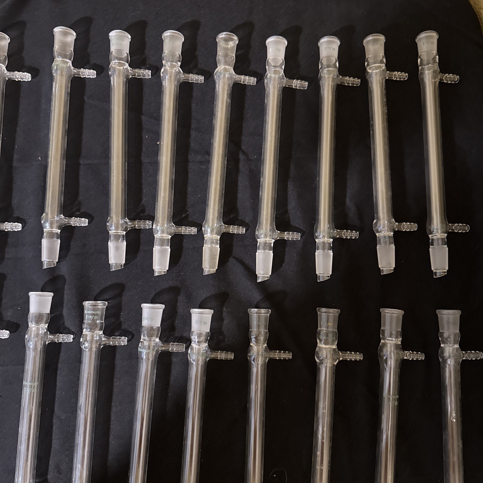 Lot Of 26 CHEMGLASS Glass 19/22 Condenser / Pyrex