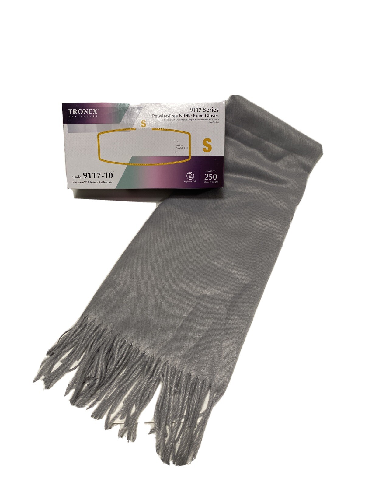 Box 250 Nitrile Small Tronex Healthcare Gloves And Cashmere Scarf. USA SELLER.