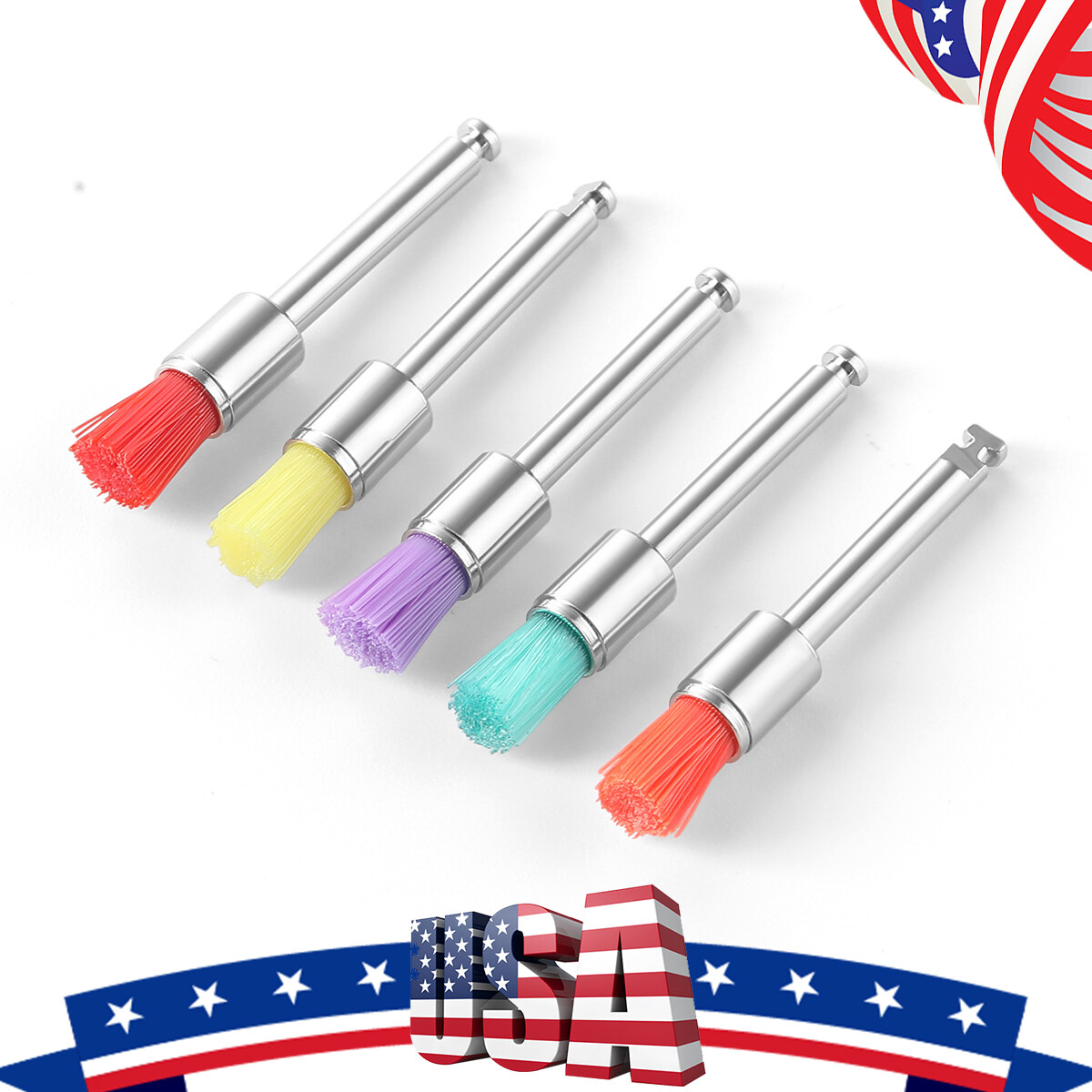 100pzas Dental Cepillos Dentales de Tazón para Pulir Tipo Plano de Nylon AZDENT