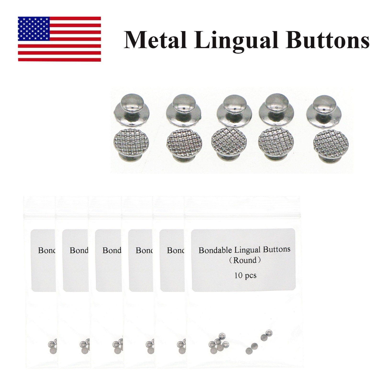 Dental Orthodontic Metal Stainless Steel Lingual Attachment with Round Mesh Base