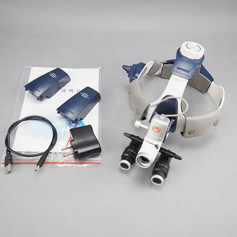 4.0X Binocular Magnifier Medical Loupes + 5W LED Dental Headlight KD-205AY-2