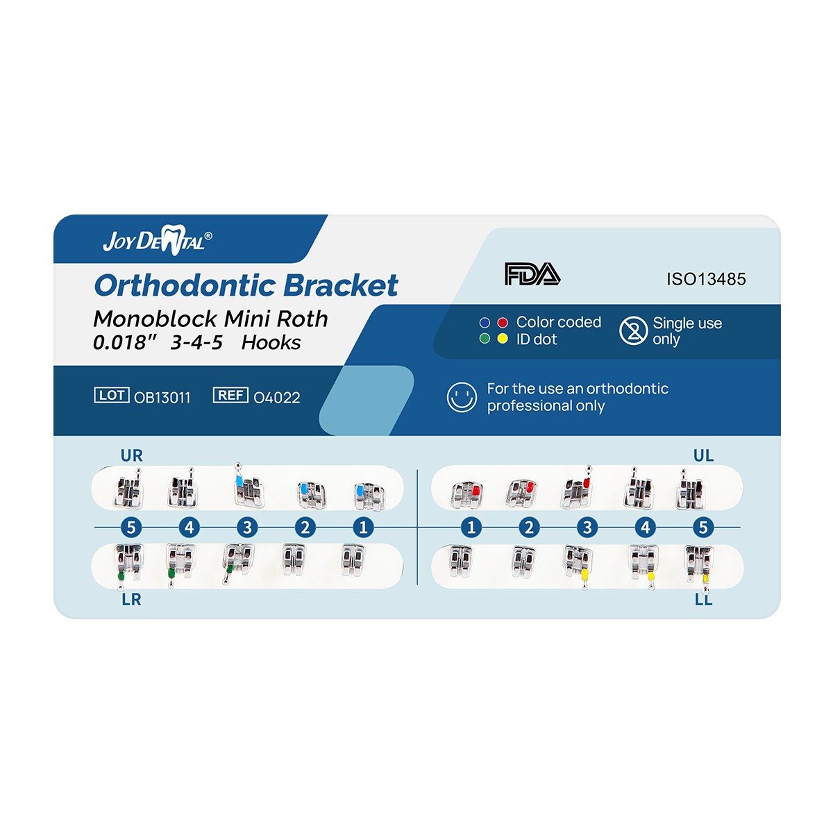 Dental Orthodontic MIM MonoblockBrackets Braces Mini Roth/MBT 022/018 Hooks 345