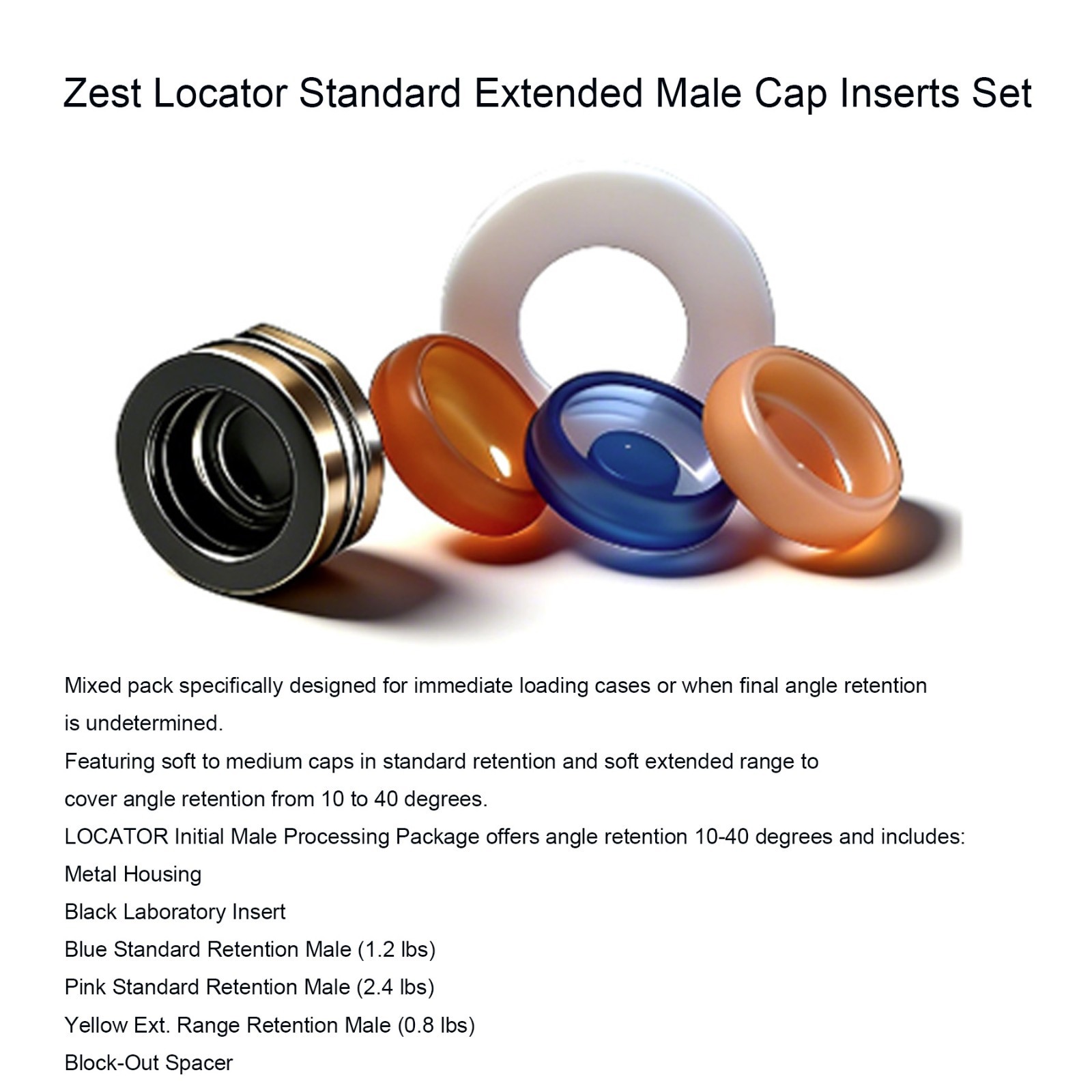 8Pcs Dental Locator Male Cap Implant Attachment Inserts Fit ZEST Anchors locator