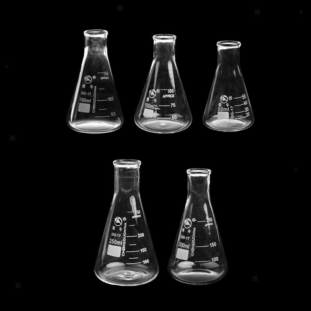 1 x CONICAL ERLENMEYER FLASK graduated 50-250ml borosilicate glass