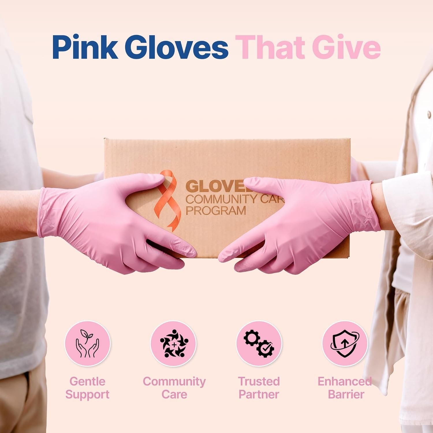 Versatile Pink Nitrile Gloves – 4-mil, Powder-Free, 50 Count for Multiple Uses