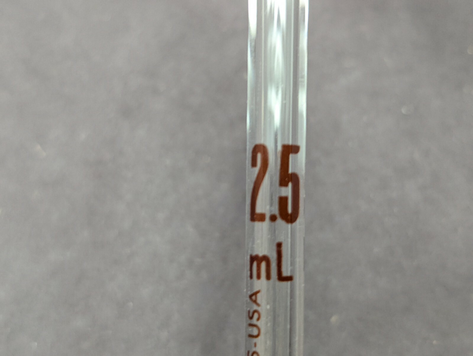 Lot of (5) Pfeiffer Glass TC 2.5mL Class A Bulb Volumetric Pipette Reusable