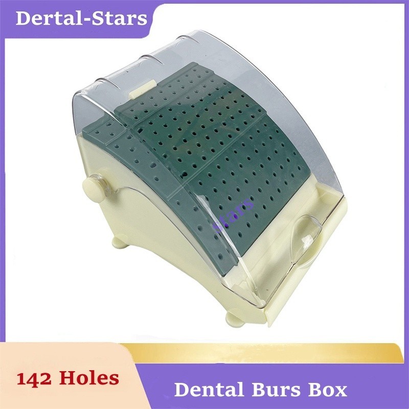 142 Holes Dental Burs Bur Block Holder Disinfection Box For High Low Speed Bur