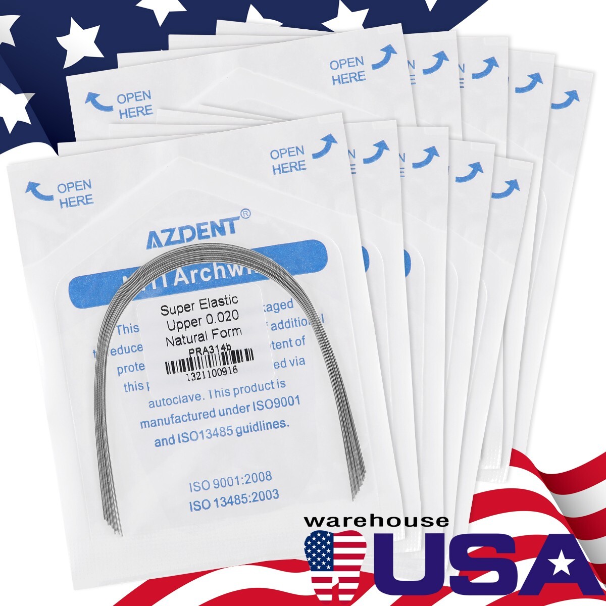 AZDENT Dental Orthodontic Super Elastic NITI Arch Wire Round Ovoid/Nature Form