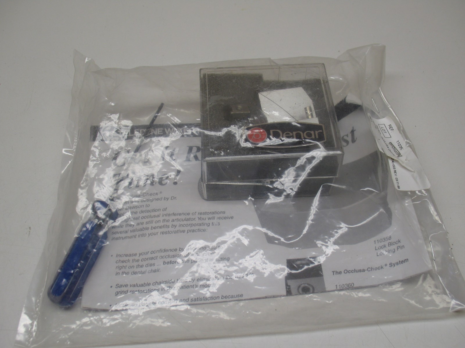 DENAR OCCLUSA CHECK FOR DENAR DENTAL ARTICULATOR S WATERPIK WHIPMIX HANAU