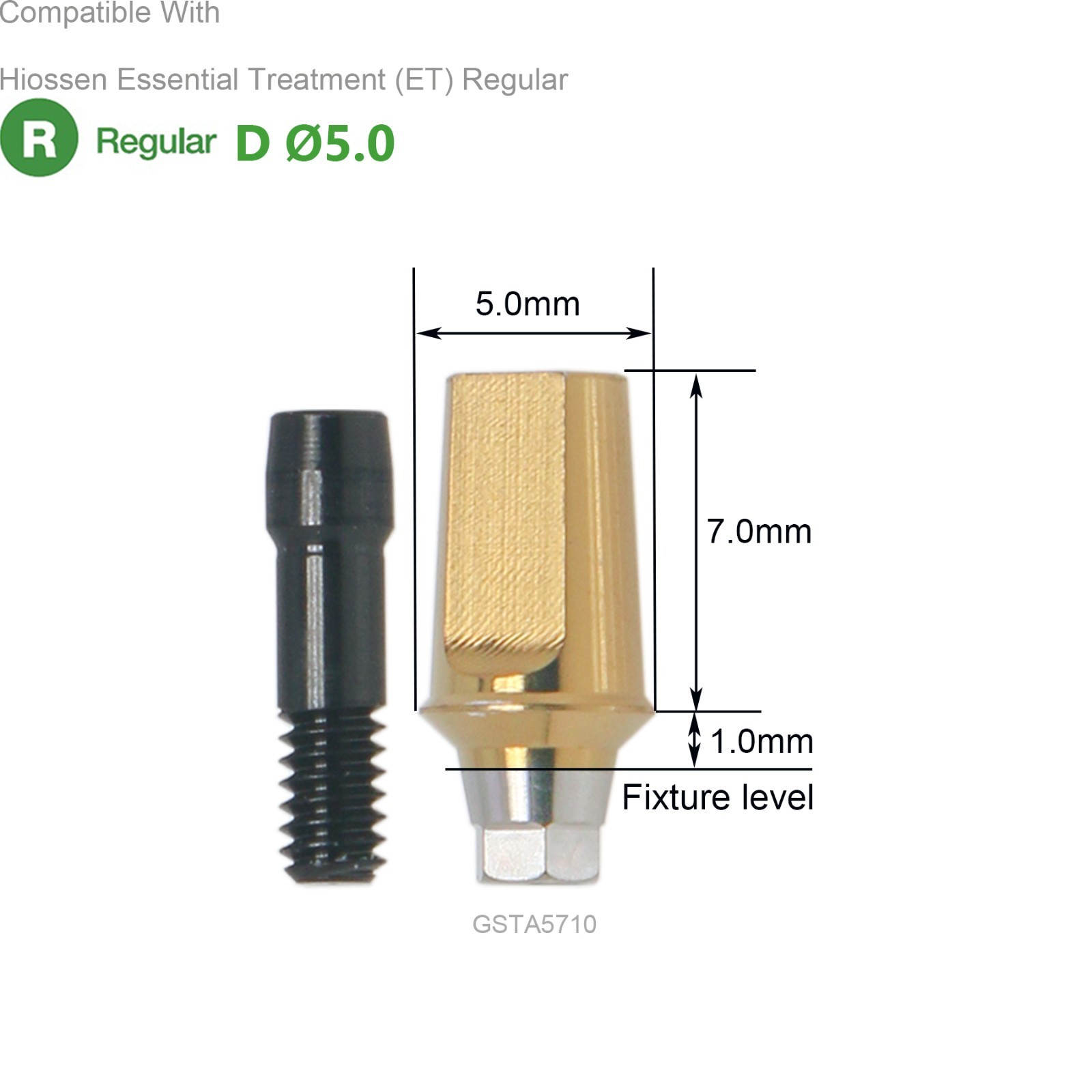 US Implant Hex Transfer Abutment Regular Straight Fit Osstem Hiossen TS D Ø5.0